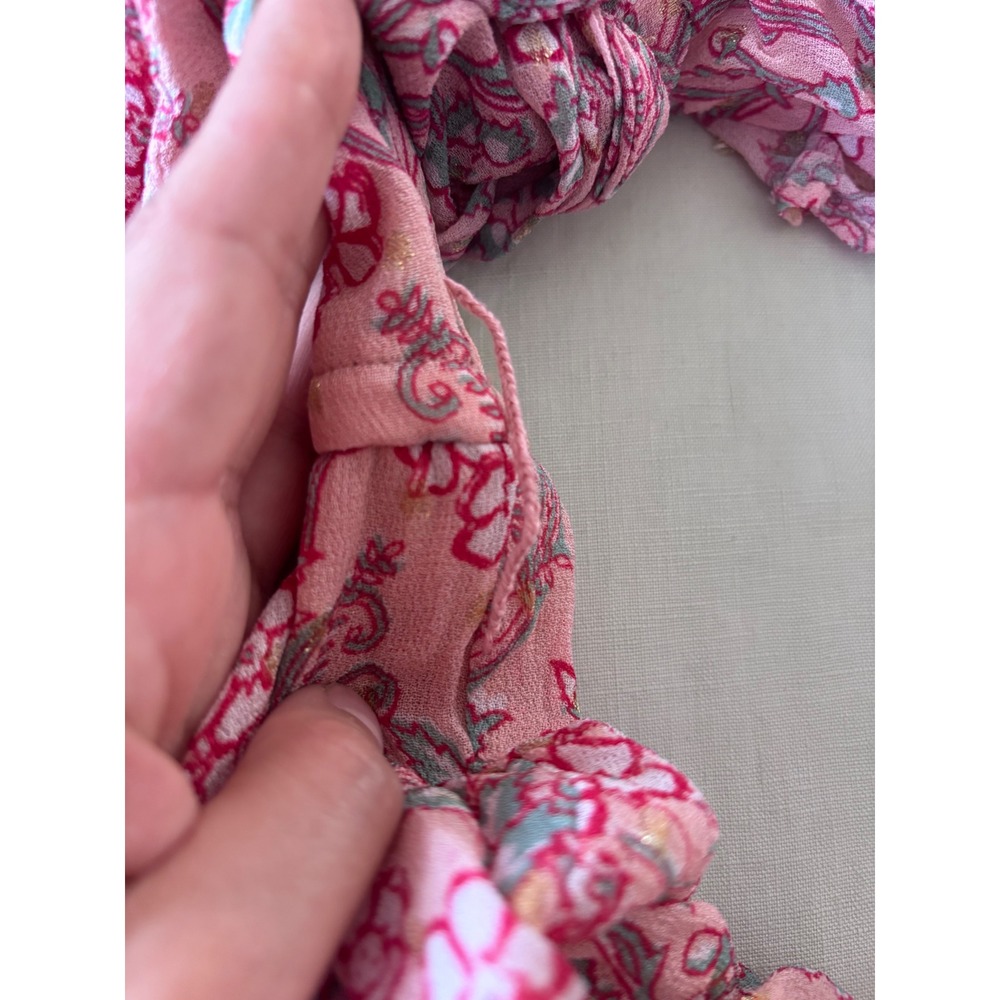 Marea by Liz Joy Cala Rosado Pink Floral Ruffle Mini Dress - Size M - Picture 9 of 14